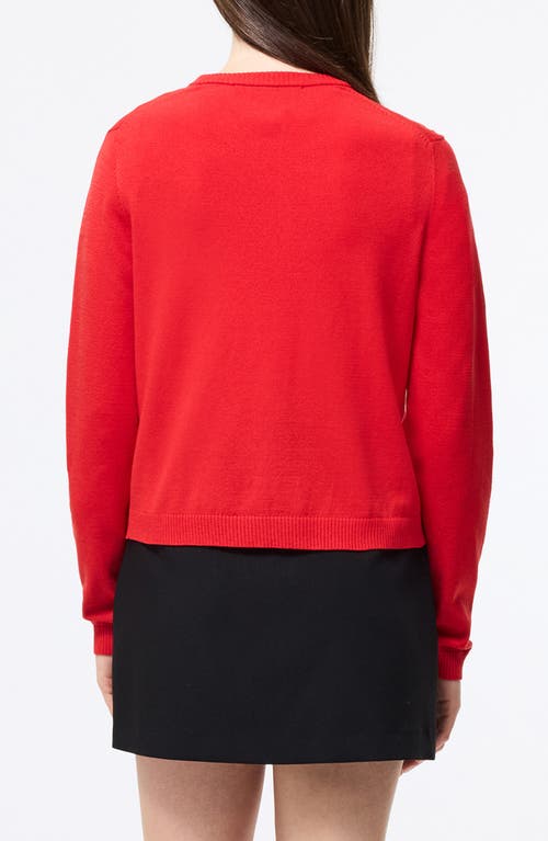 French Connection Crop Cardigan In Red