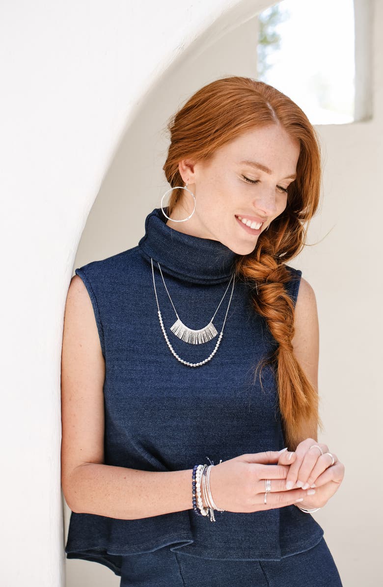 gorjana 'Kylie' Fan Necklace, Alternate, color, Silver