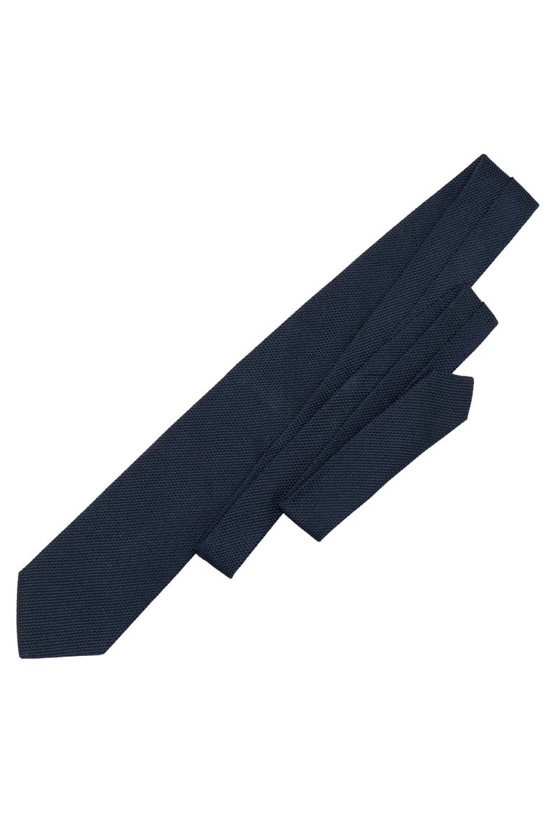 Cavour - Silk Grenadine Tie for Men, Alternate, color, Dak Navy