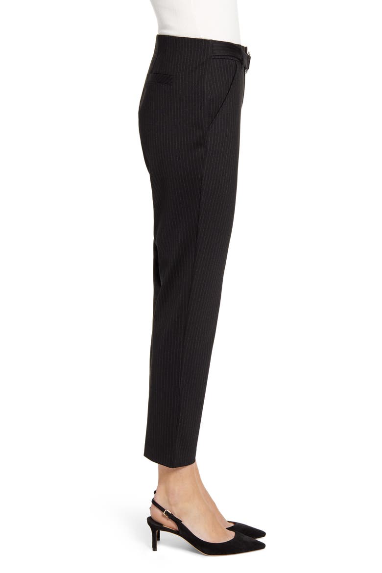 Ab-Solution High Waist Pinstripe Ponte Trousers (Nordstrom Exclusive), Alternate, color, BKW - BLACK/WHITE