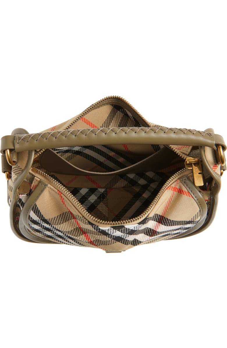 Burberry Small B Clip Check Messenger Bag, Alternate, color, Sand
