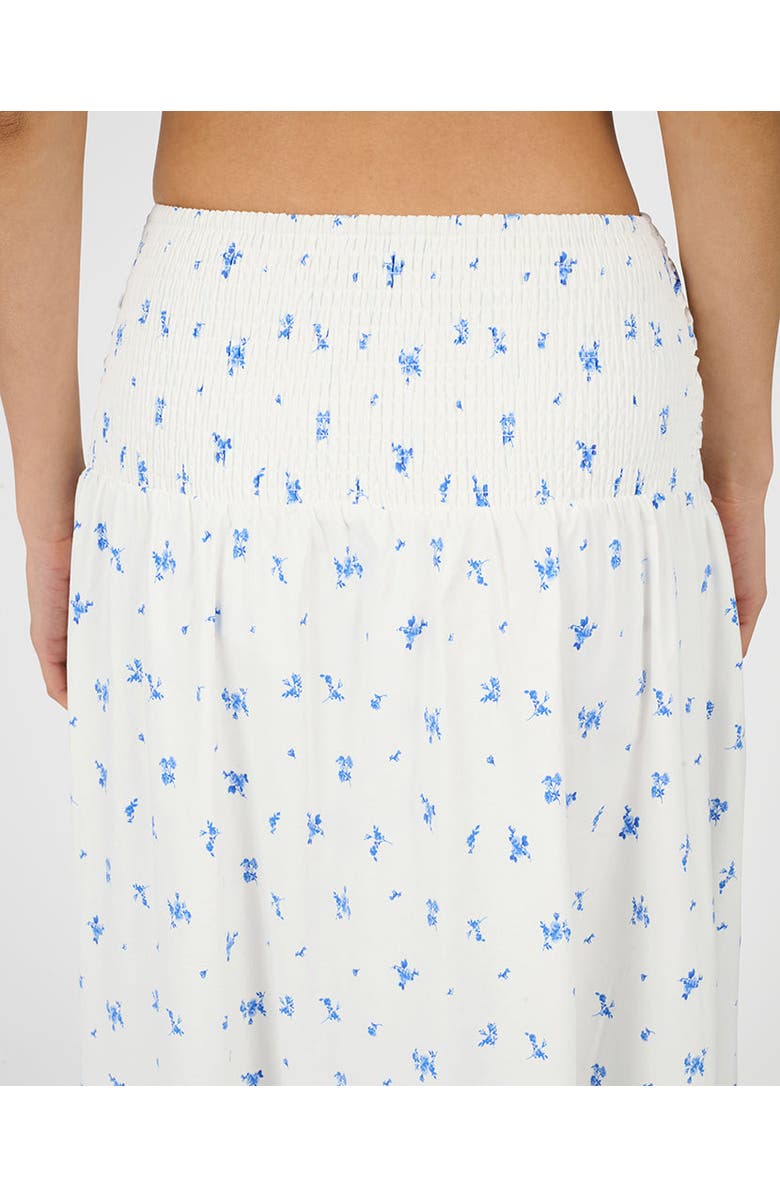 WeWoreWhat Ruched Waist Midi Skirt, Alternate, color, Sky Multi