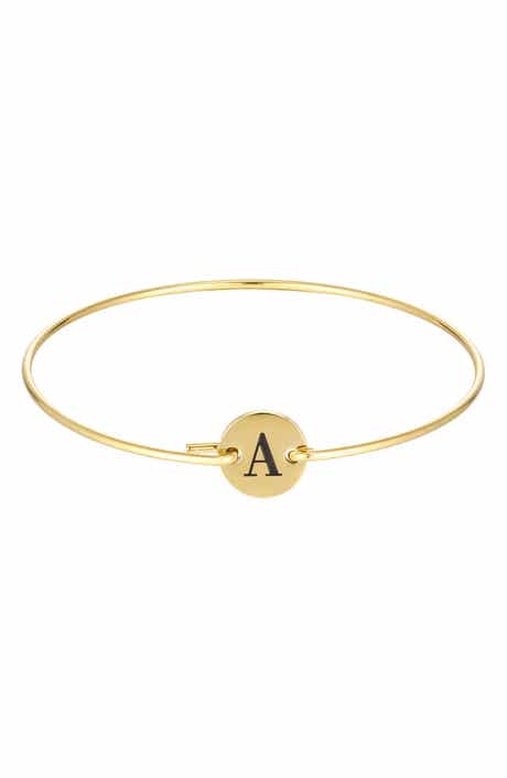 Adornia Tarnish Resistant 18K Gold Plated Initial Bangle Bracelet