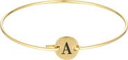 Adornia Tarnish Resistant 18K Gold Plated Initial Bangle Bracelet