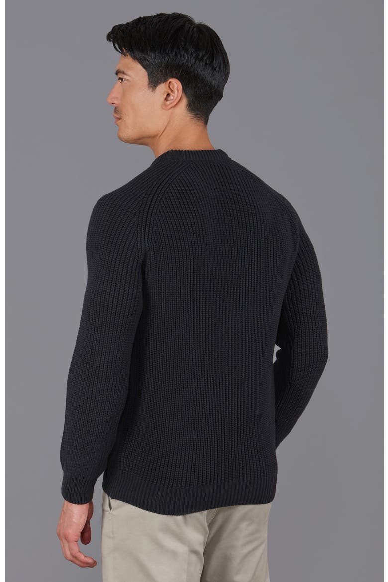 Cotton Fisherman Rib Knit Sweater, Alternate, color, Black