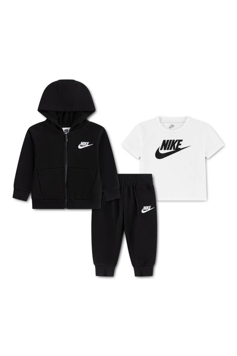 Kids' 3-Piece Hoodie, T-Shirt & Joggers Set, Main, color, BLACK