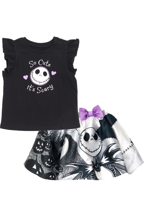 Nightmare Before Christmas Jack Skellington 2-Piece Sleeveless Top and Skirt Set
