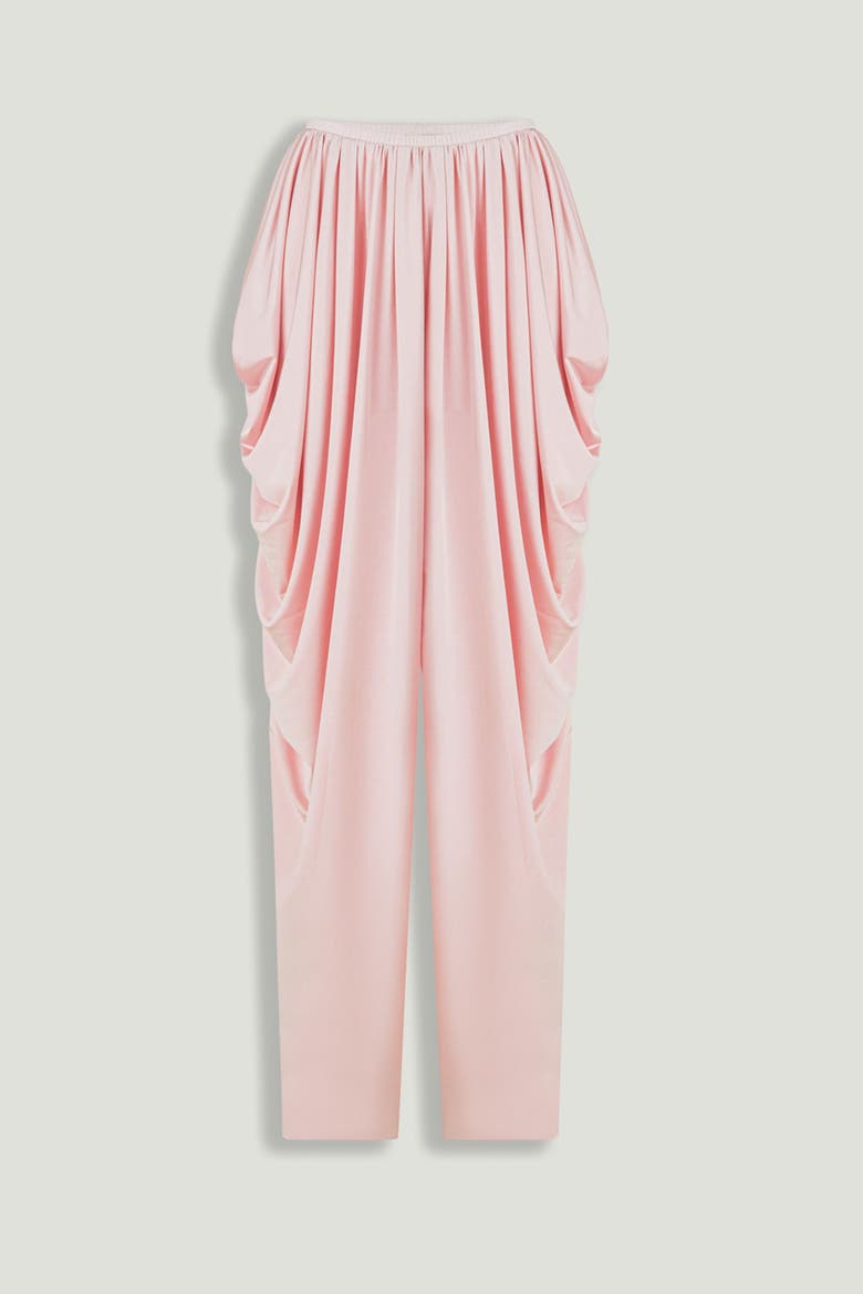 Draped Elastic Waist Harem Trousers, Alternate, color, Pink