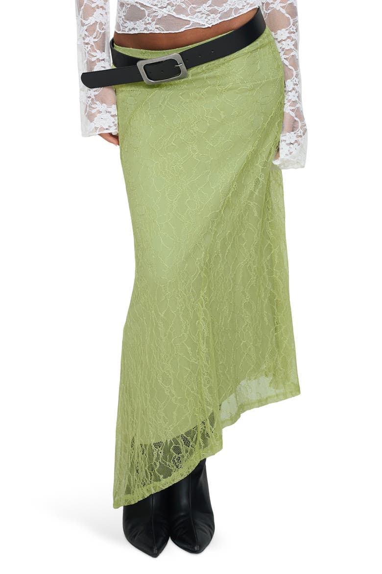 Lace Maxi Skirt, Main, color, GREEN