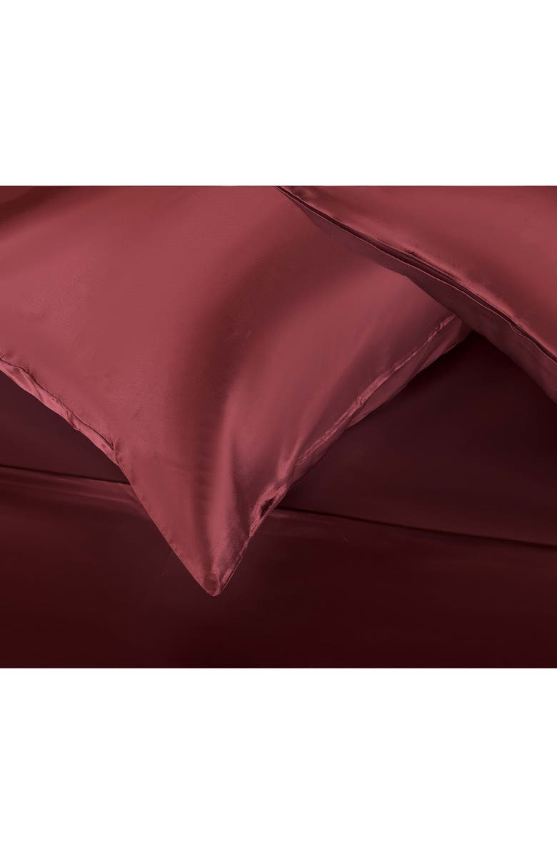Martex Elegance Satin Sheet Set, Alternate, color, Merlot