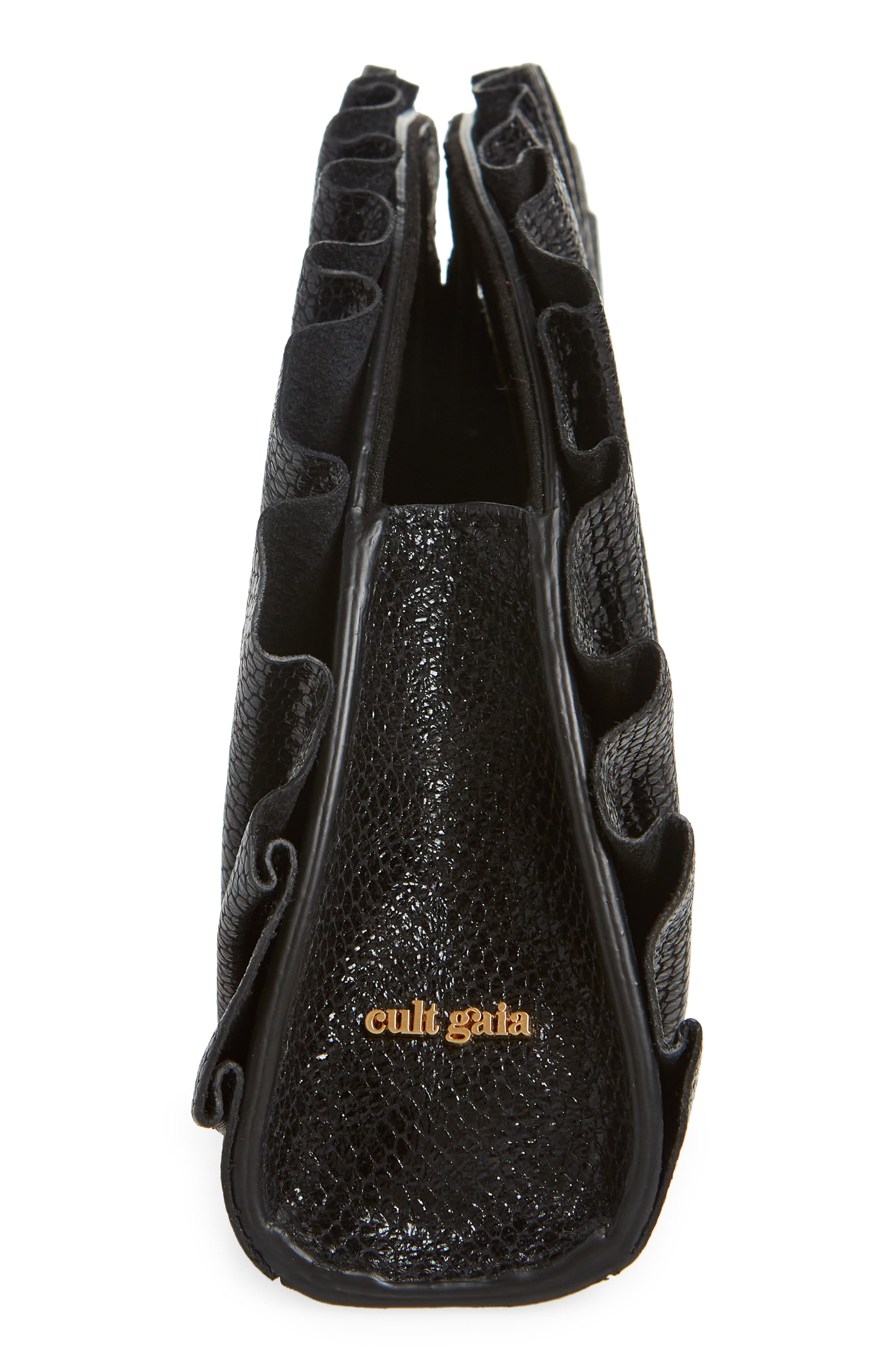 Cult Gaia Nala Mini Leather Fan Clutch, Alternate, color, 