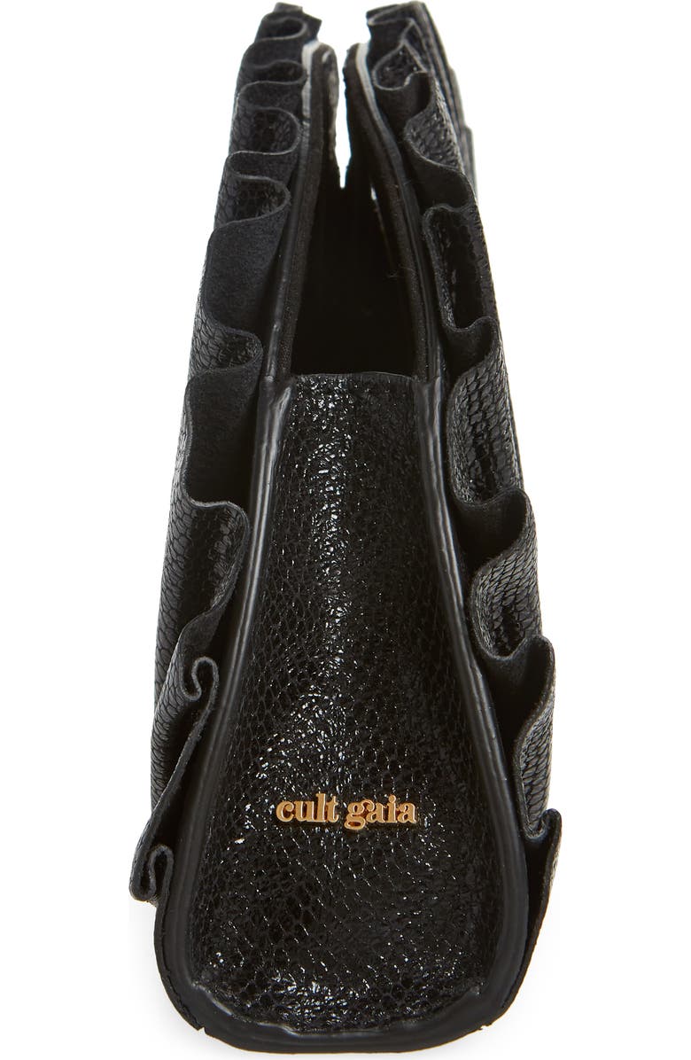 Cult Gaia Nala Mini Leather Fan Clutch, Alternate, color,