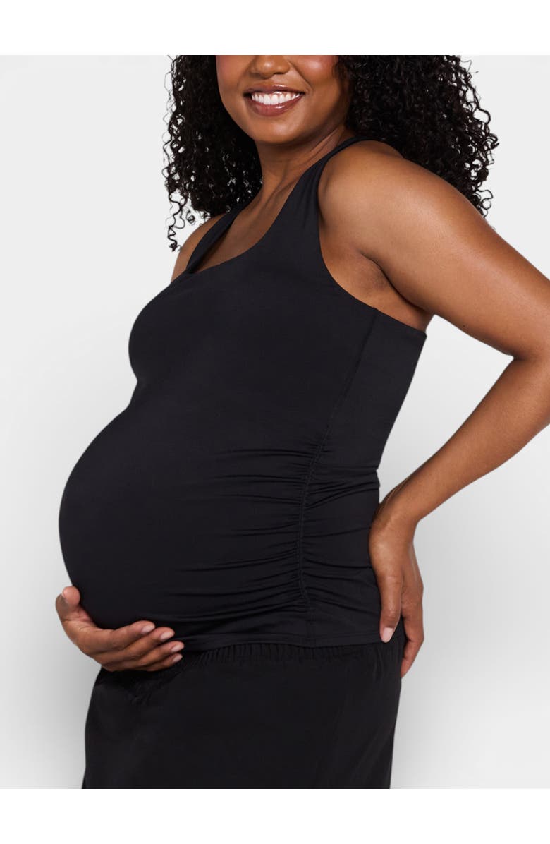 MOTHERHOOD MATERNITY Scoop Neck Racerback Active Tank with Support, Alternate, color, Black