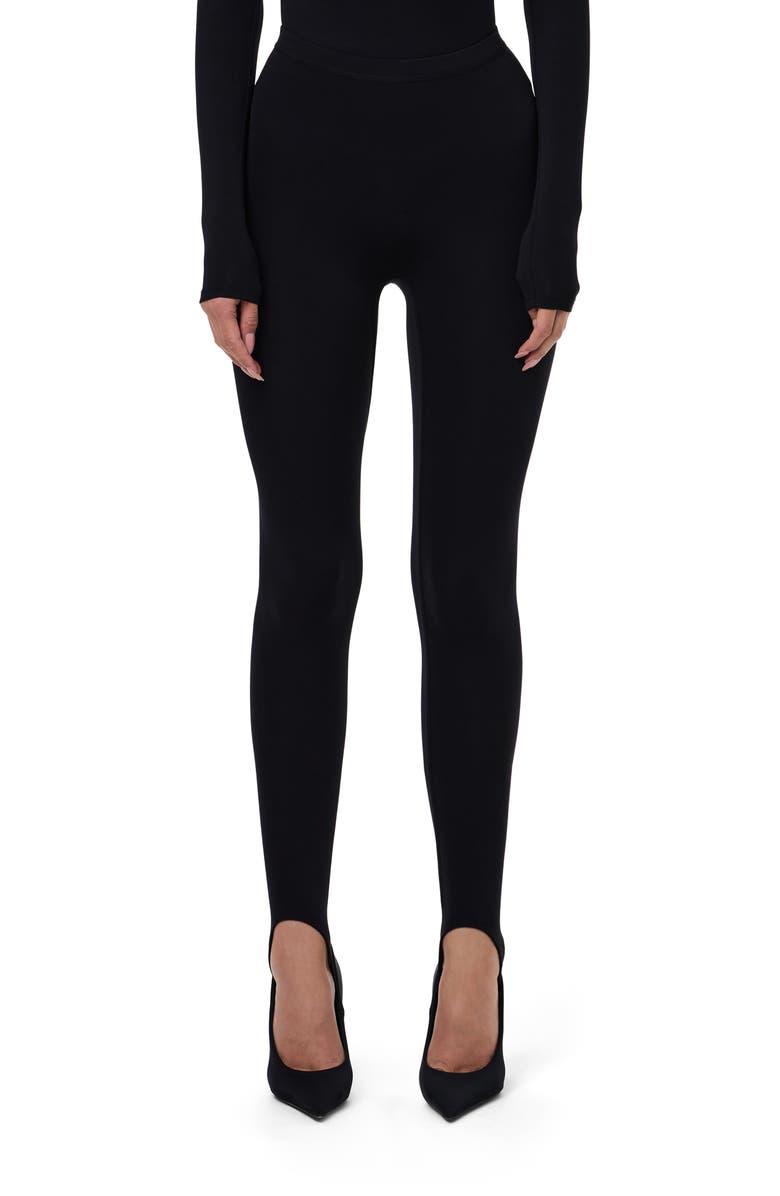 Naked Wardrobe Naked Stirrup Leggings, Main, color, Black