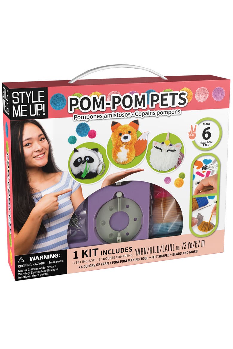Pom Pom Pets Kids Yarn Crafting Kit, Main, color, Multicolored