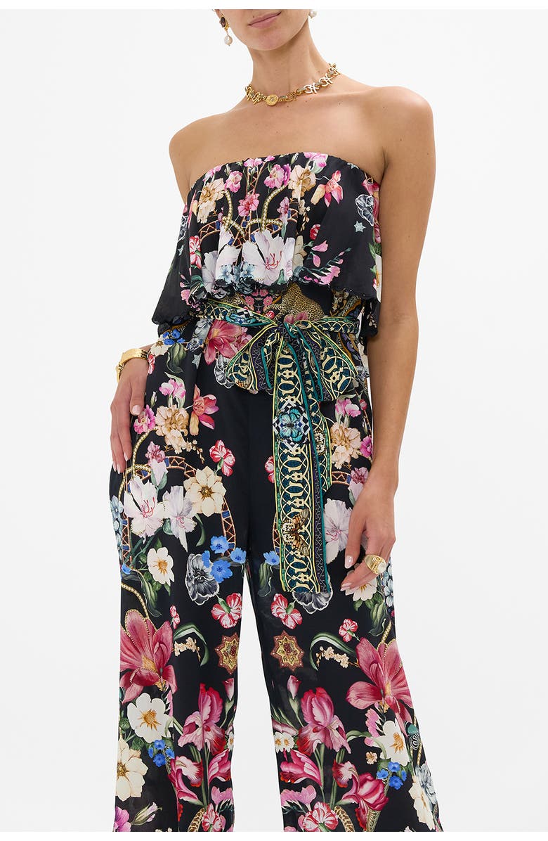 Camilla Strapless Jumpsuit With Frill Midnight In Monserrate, Alternate, color, Midnight In Monserrate