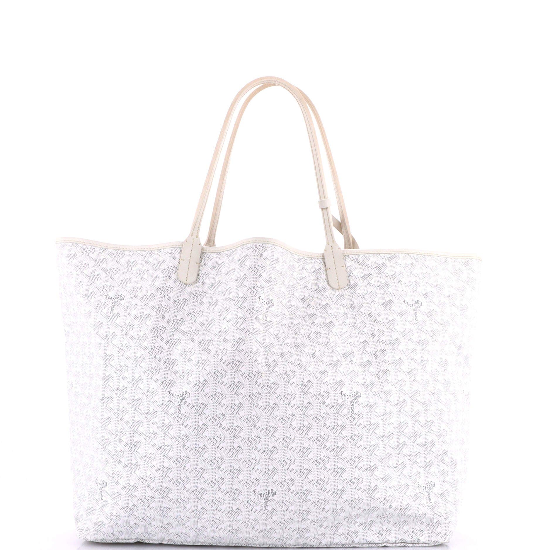Pre-Owned Goyard Saint Louis Tote Coated Canvas GM, Alternate, color, White