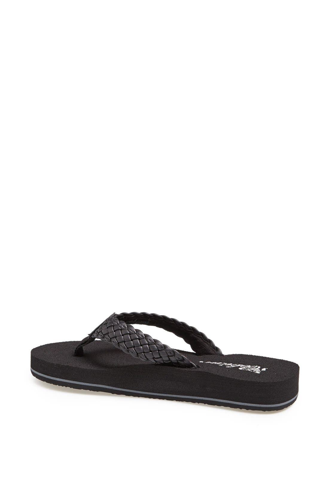 'Braided Bounce' Flip Flop, Alternate, color, BLACK