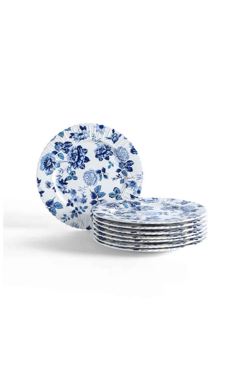 Fiore New Bone China Salad Plate Set of 8, Main, color, Blue