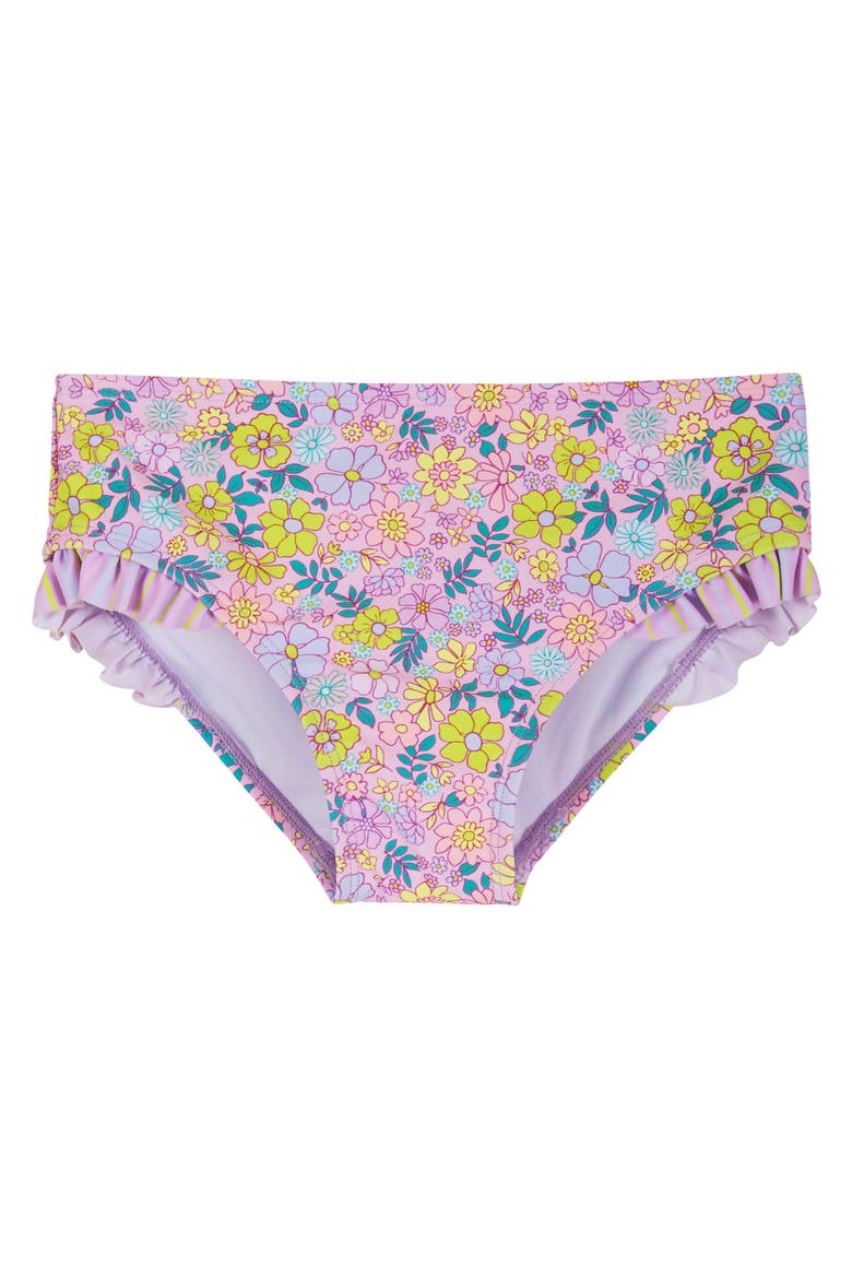 Kids' Floral Ruffle Two-Piece Swimsuit & Headband Set, Alternate, color, PURPLE FLORAL