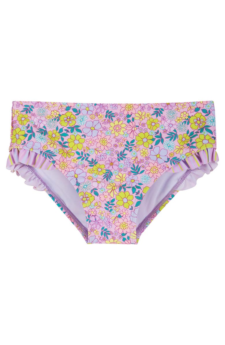 Andy & Evan Kids' Floral Ruffle Two-Piece Swimsuit & Headband Set, Alternate, color, Purple Bouquet