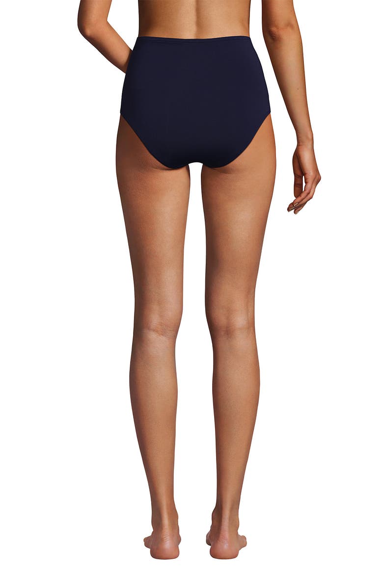 Sculpting Suit Chlorine Resistant Targeted Control Retro High Waisted Bikini Swim Bottoms, Alternate, color, Deep Sea Navy