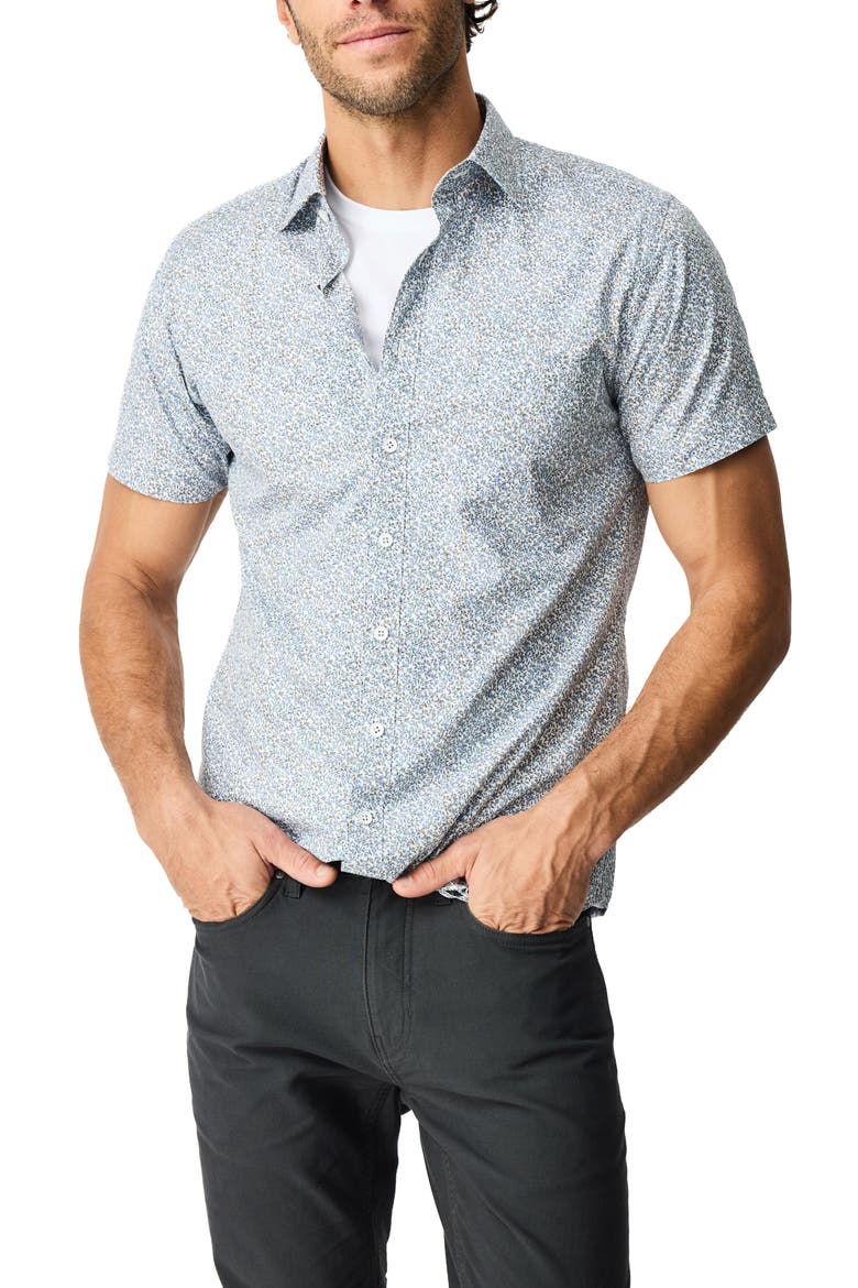 North Point Short Sleeve Cotton Shirt, Main, color, BLUEBELL