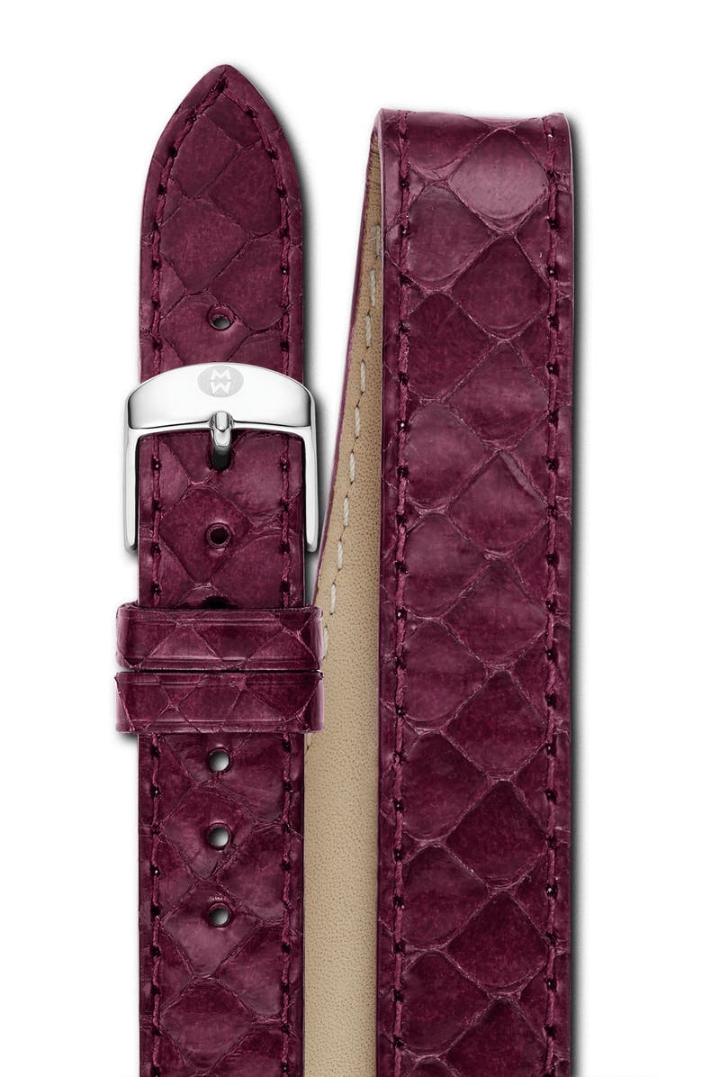 MICHELE 18mm Genuine Snakeskin Double Wrap Watch Strap, Main, color,