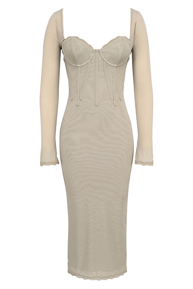 Saisha Long Sleeve Lace Cocktail Midi Dress, Alternate, color, TREE HOUSE