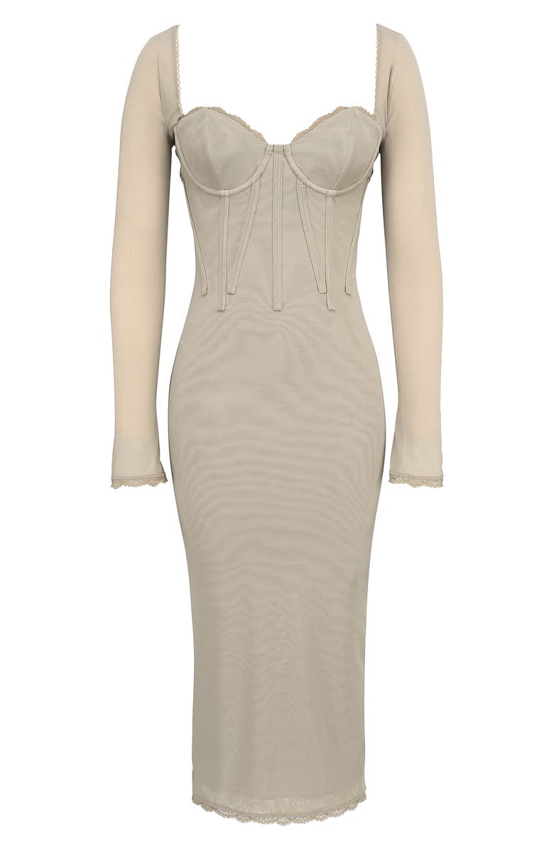 HOUSE OF CB Saisha Long Sleeve Lace Cocktail Midi Dress, Alternate, color, Tree House