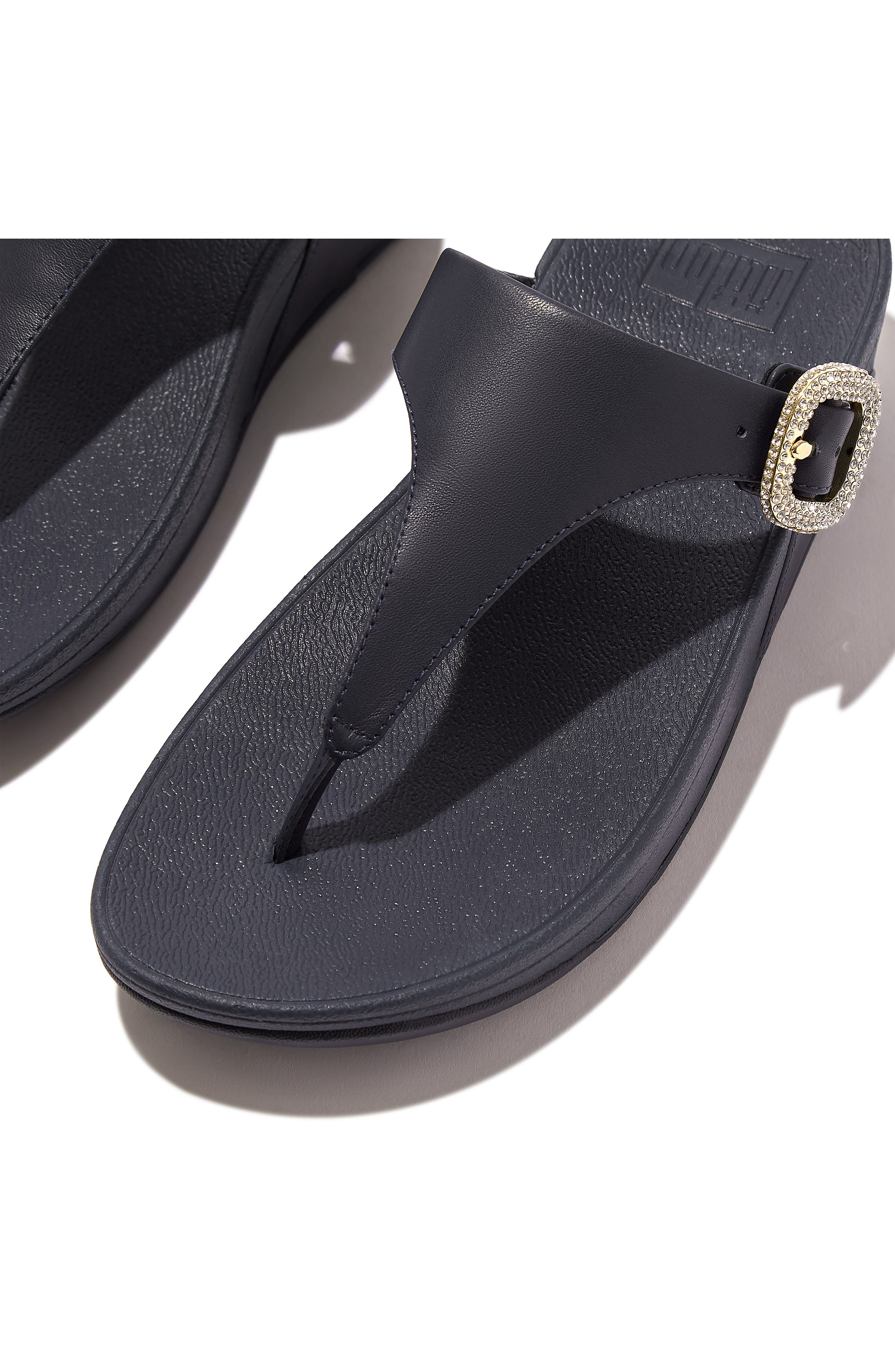Lulu Crystal Buckle Platform Flip Flop, Alternate, color, MIDNIGHT NAVY