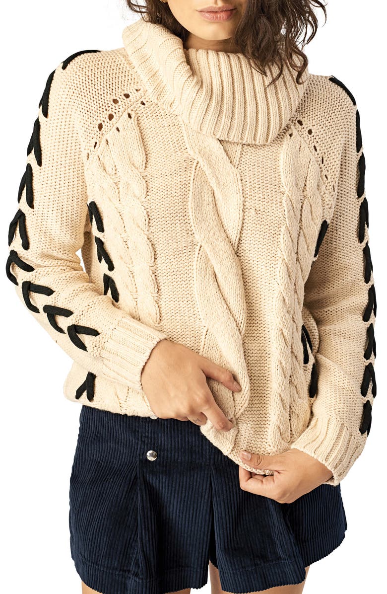 Stone Row Mad Metallix Cable Sweater, Main, color, 