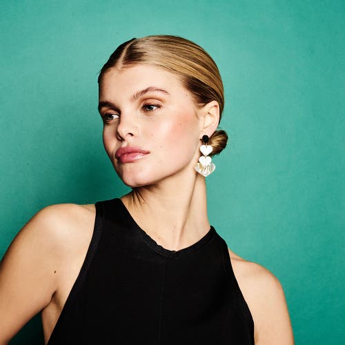 Toolally Heart Drop Earrings In Metallic