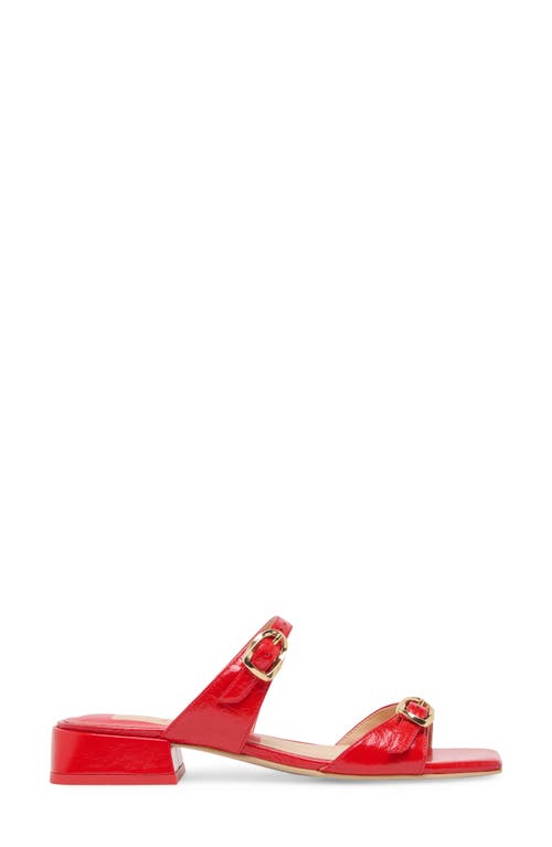 Dolce Vita Fabola Slide Sandal In Chili Crinkle Patent