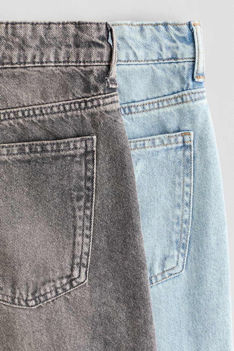 2-pack Loose Fit Jeans, Alternate, color, Gray/light denim blue