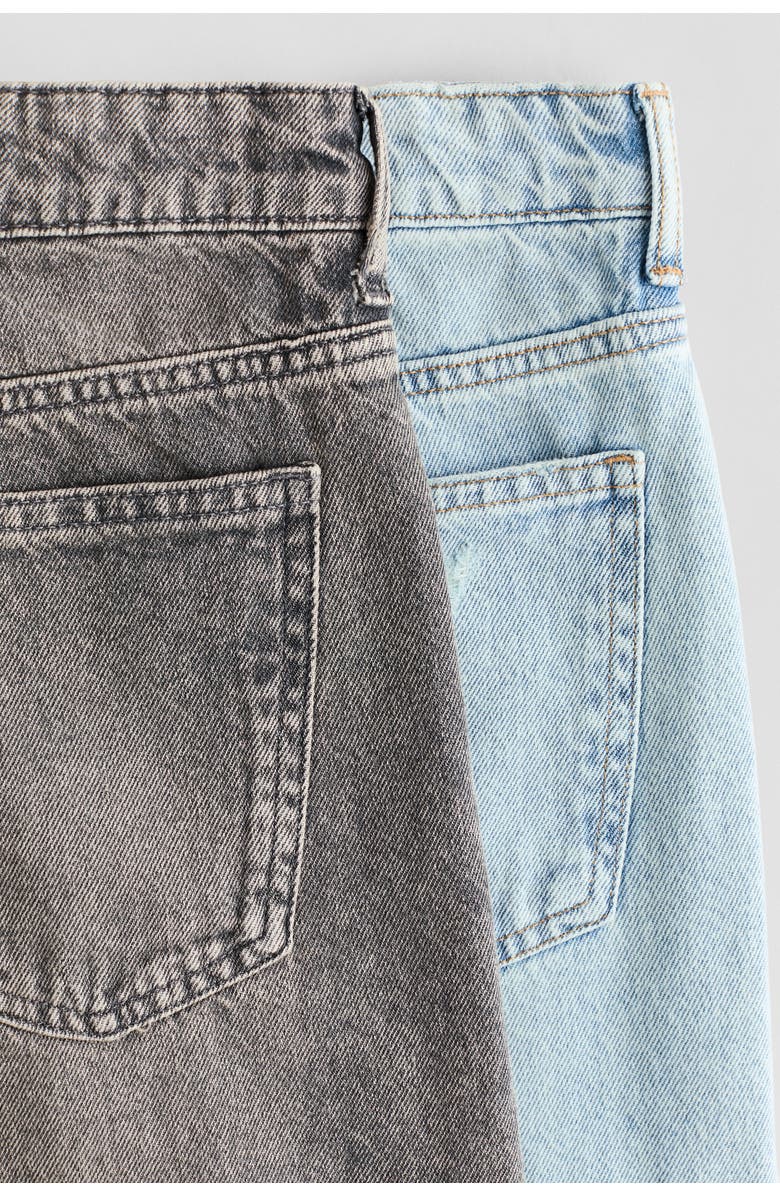 H&M 2-pack Loose Fit Jeans, Alternate, color, Gray/Light Denim Blue
