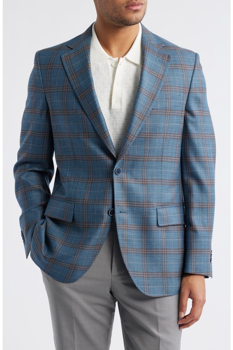Hyperlight Soft Plaid Wool Sport Coat, Main, color, TEAL