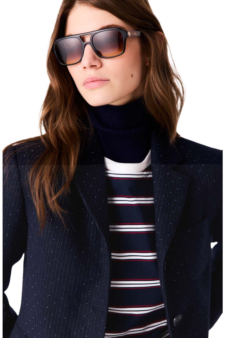 Cropped suit jacket, Alternate, color, Navy
