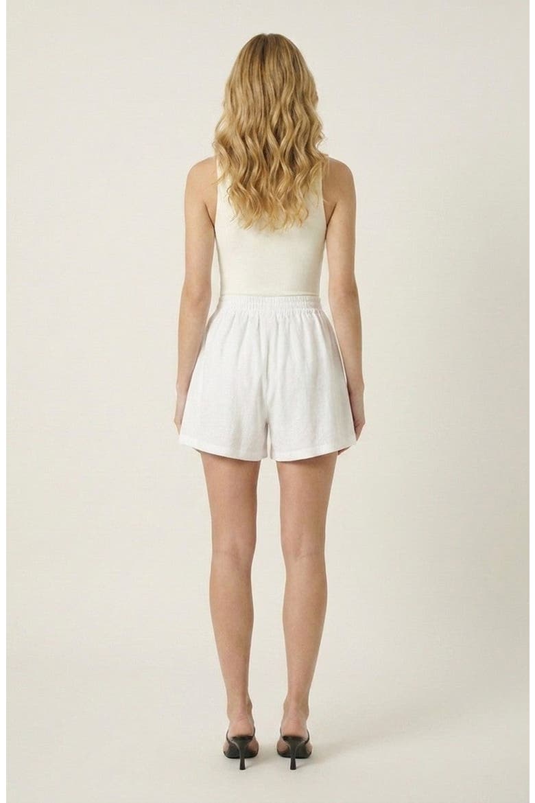 High Waist Relaxed Fit Summer Shorts, Alternate, color, White