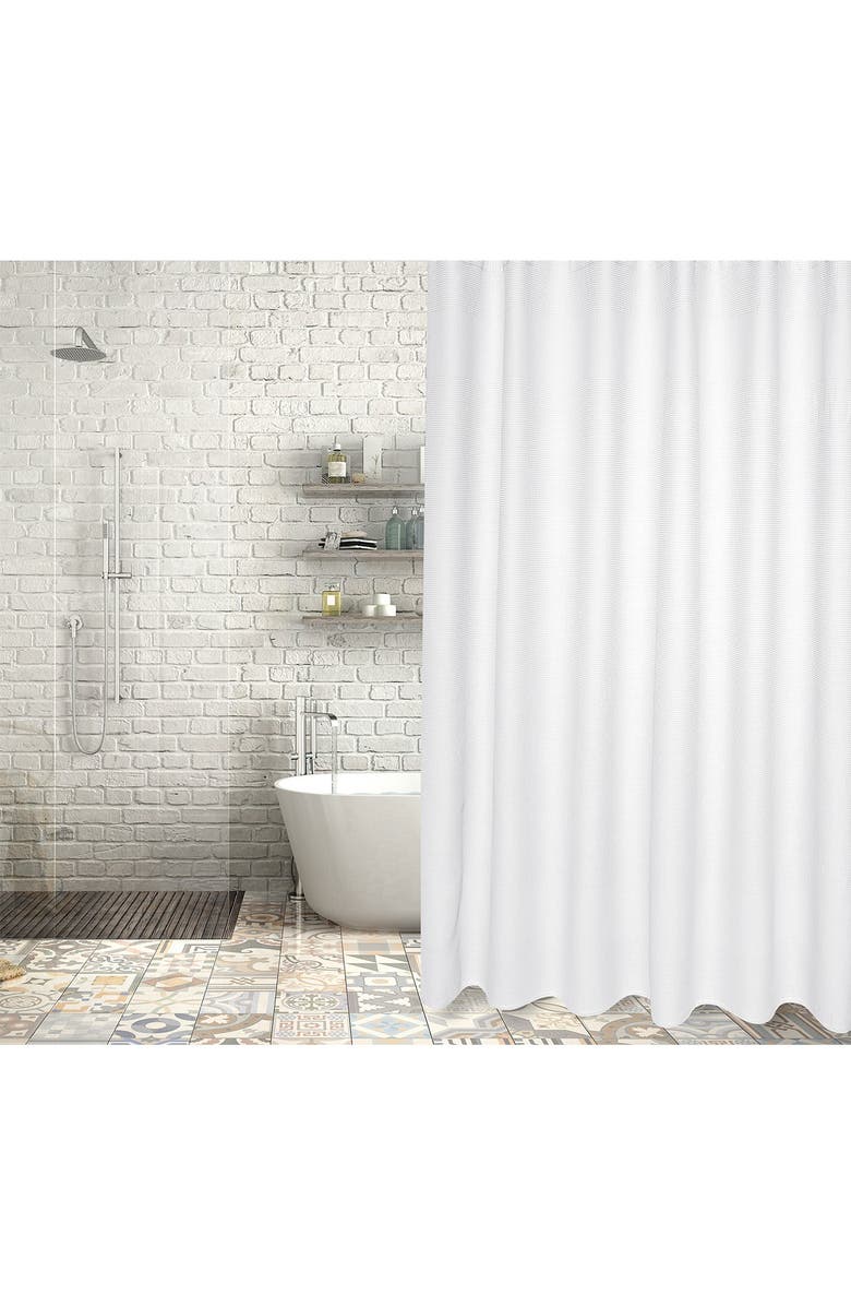 ENCHANTE HOME Ria Turkish Cotton Shower Curtain - White, Main, color,