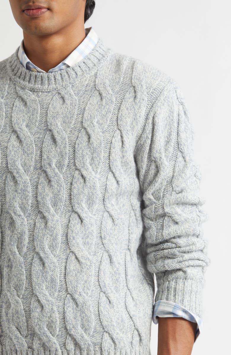 Eleventy Wool Mouliné Cable Knit Sweater, Alternate, color, 08 Zucchero