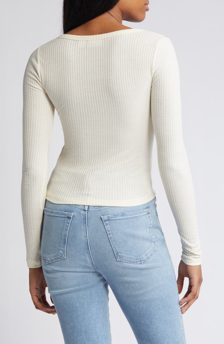 Noisy may Odette Rib Cardigan Sweater, Alternate, color, Pearled Ivory