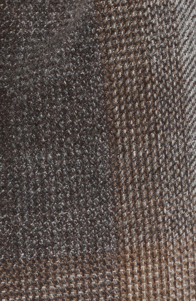 Andrew Stewart Texture Plaid Cashmere Scarf, Alternate, color, Black