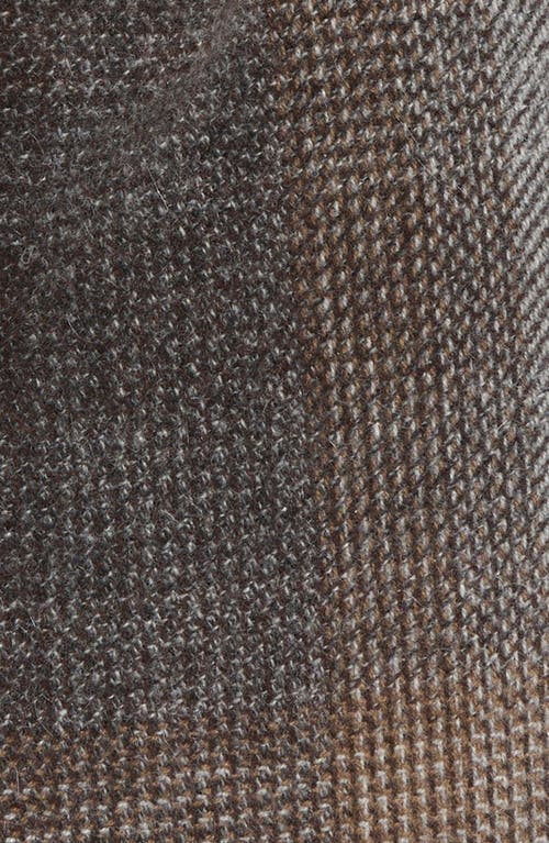 Andrew Stewart Texture Plaid Cashmere Scarf In Brown