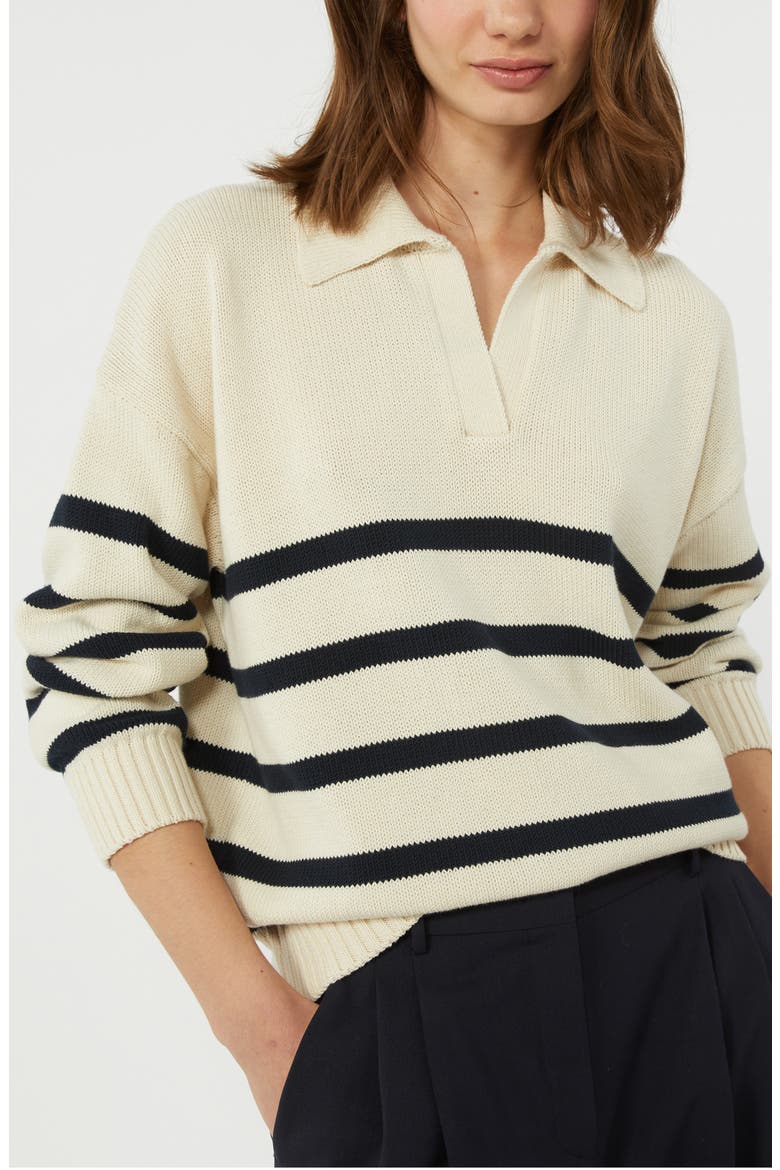 Panfilo Stripe Polo Sweater, Alternate, color, NAVY