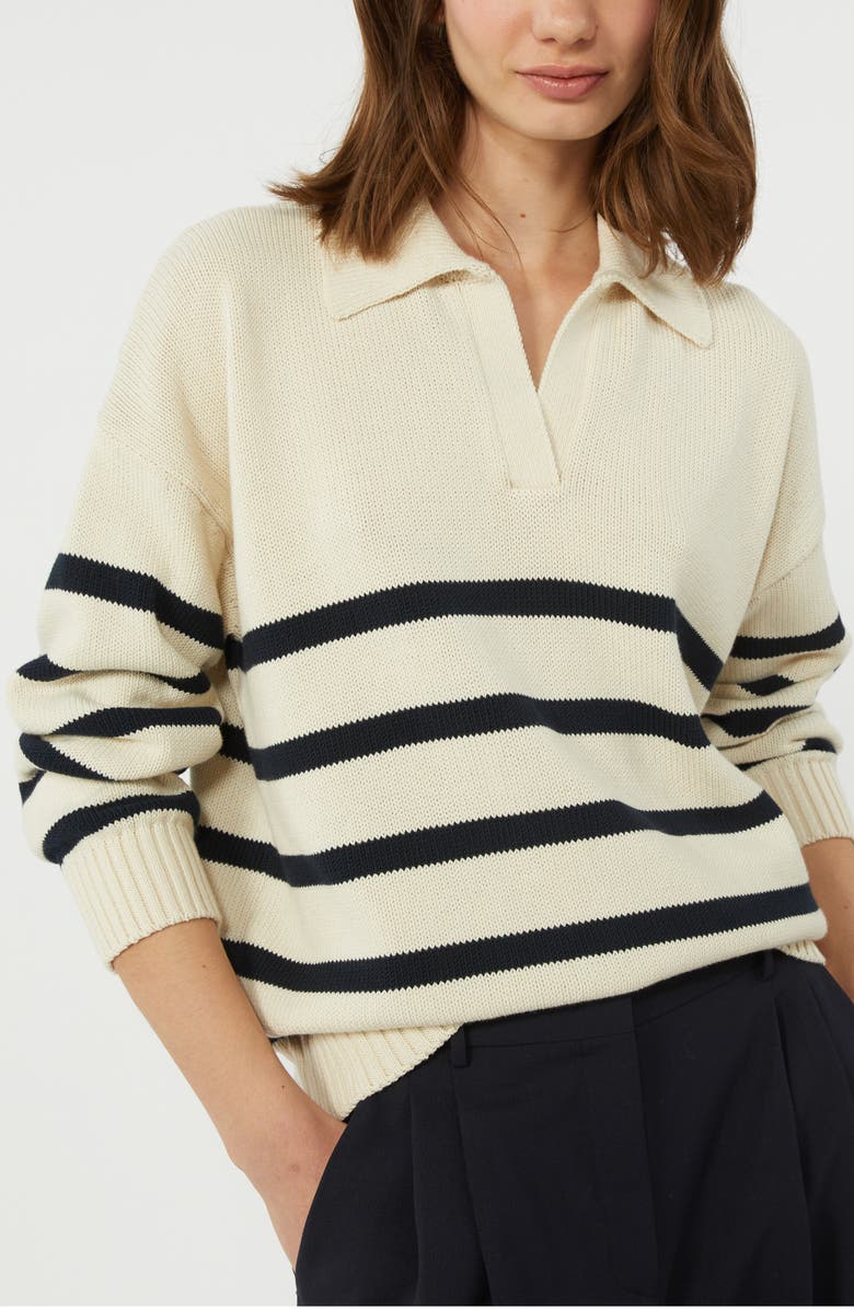 Weekend Max Mara Panfilo Stripe Polo Sweater, Alternate, color, Navy