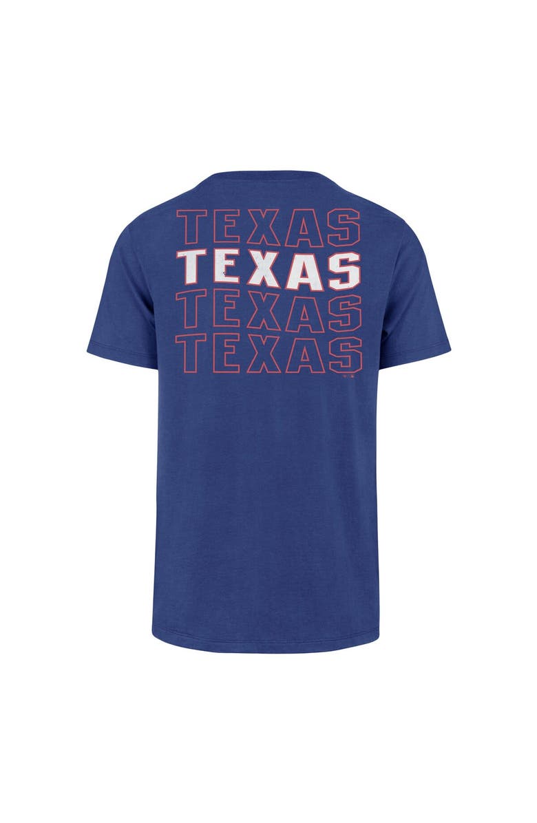 '47 Men's '47 Royal Texas Rangers Hang Back Franklin T-Shirt, Alternate, color, Royal