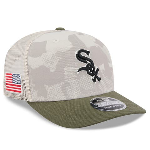 Men's New Era Light Beige/Olive Chicago White Sox 2025 Armed Forces Day 9SEVENTY Stretch-Snap Hat
