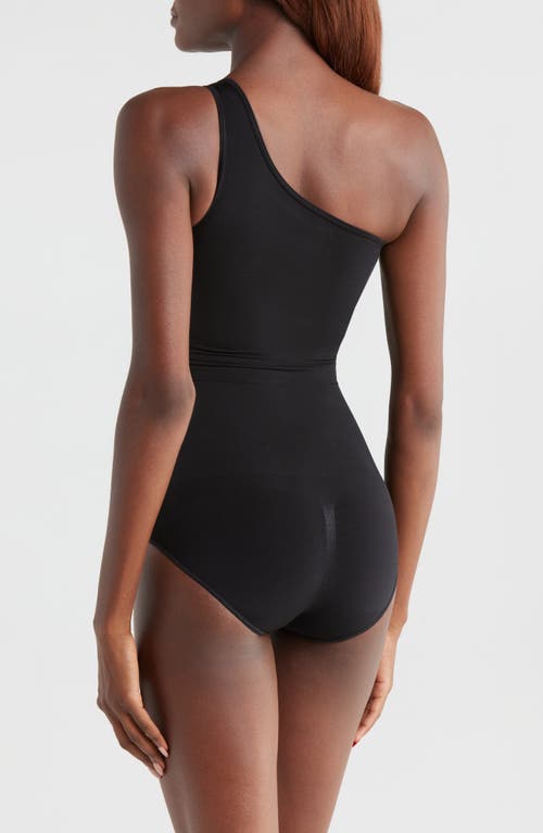 Pinsy Butter Sculpt One-shoulder Bodysuit In Black