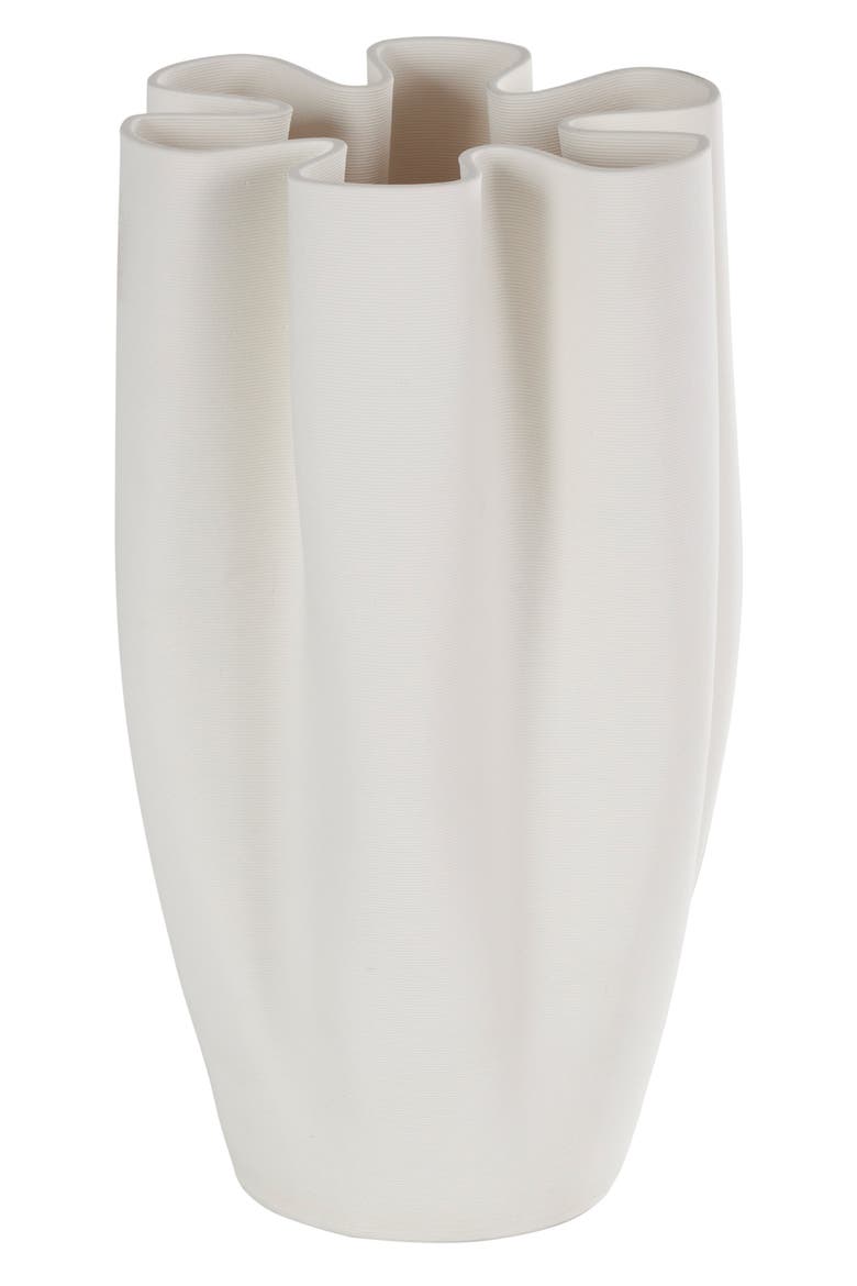 White Ceramic Vase, Main, color, WHITE